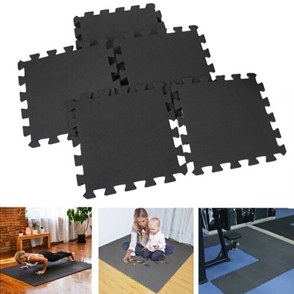 Tappetino A Puzzle GWT In Schiuma EVA Per Palestra Domestica, 12 Piastrelle 61x61 Cm Spessore 1 Cm, Antiscivolo E Ammortizzante - 5