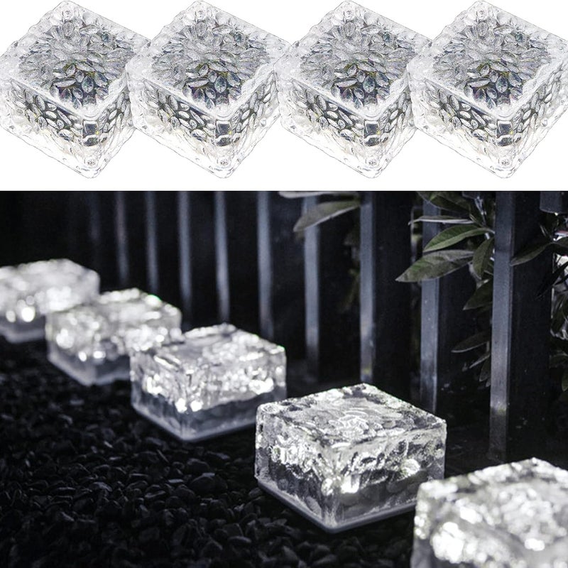 x x cm Zestaw solarnych cegieł z zimnym białym światłem wykonanych z PVC z czujnikiem światła włączane wyłączane światła solarne do alejek trawników