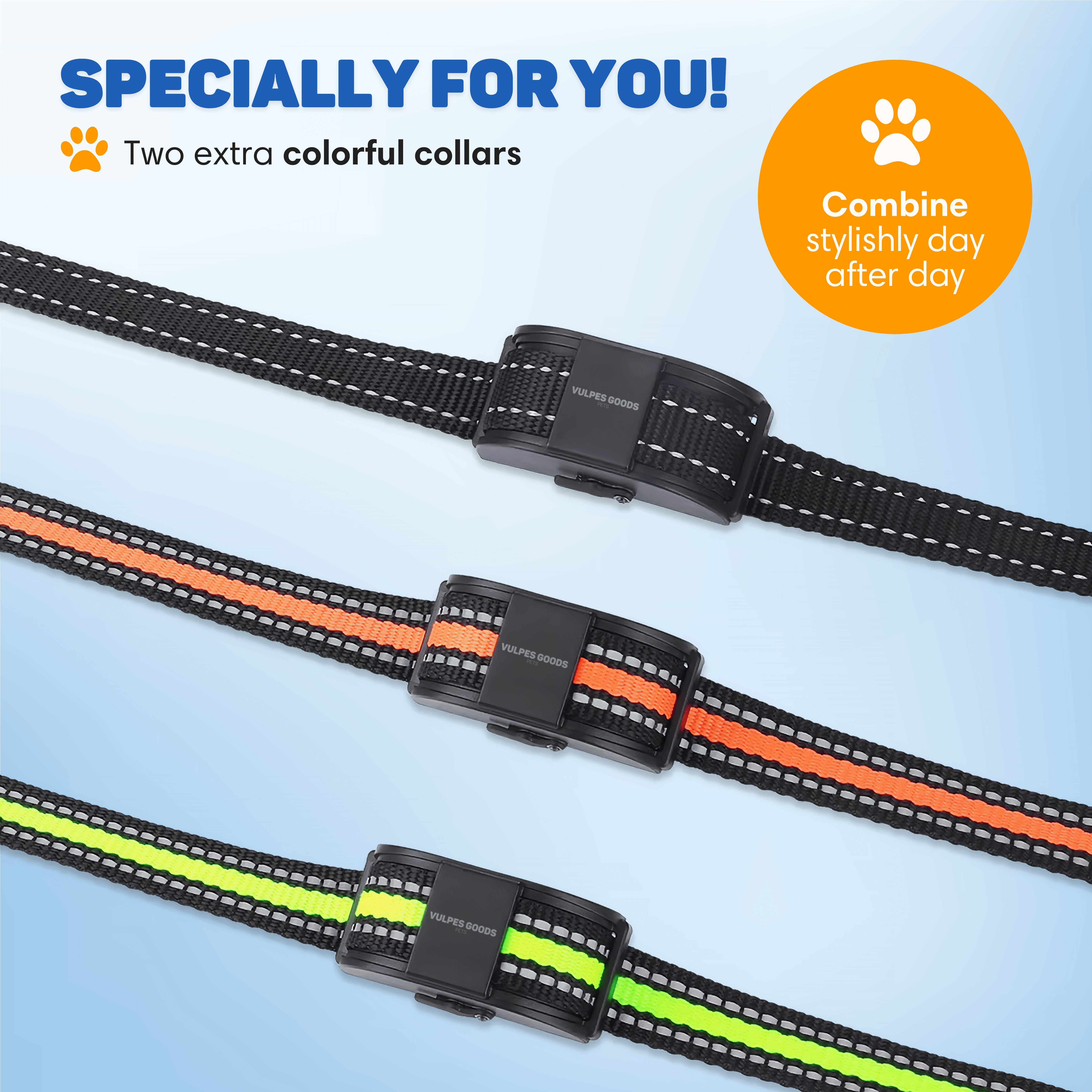 Collar Antiladrido Pro Vulpes Goods - Collar de entrenamiento sin choques - para perros pequeños y grandes - Vibración y audio - collares adicionales - 4