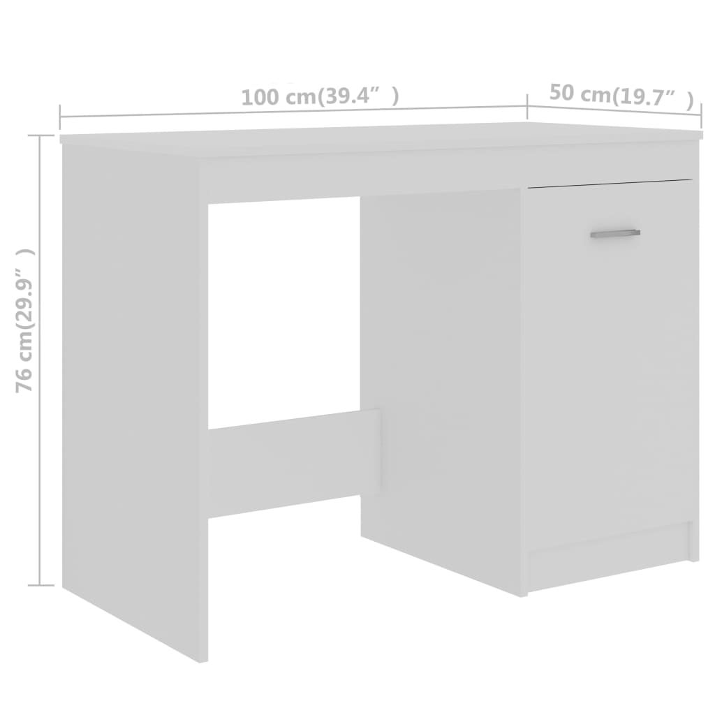 Bureau Blanc 140x50x76 cm Aggloméré vidaXL - 9