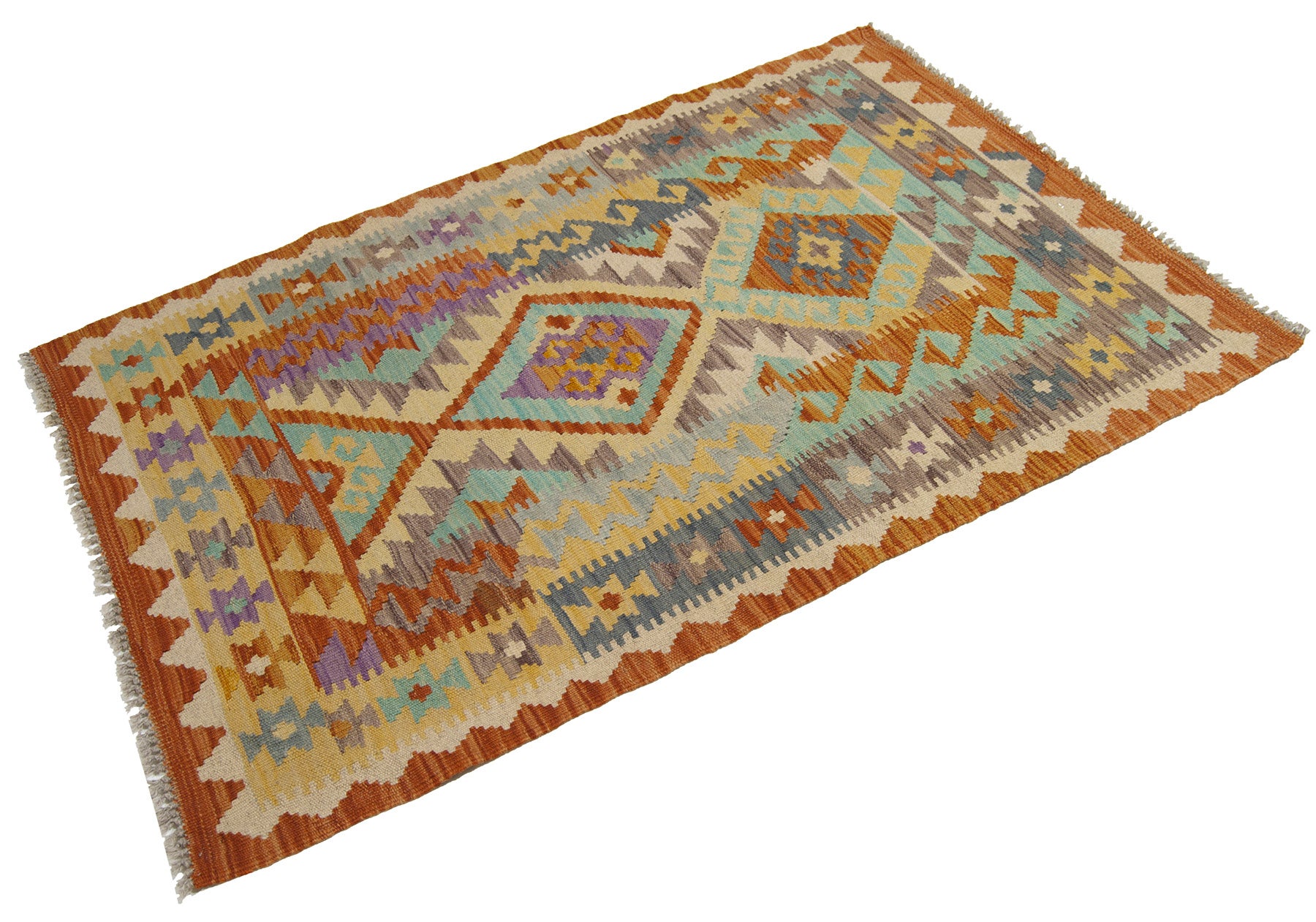 128x80 CM Oryginalny, ręcznie robiony kilim Klasyczny styl Łatwy do czyszczenia