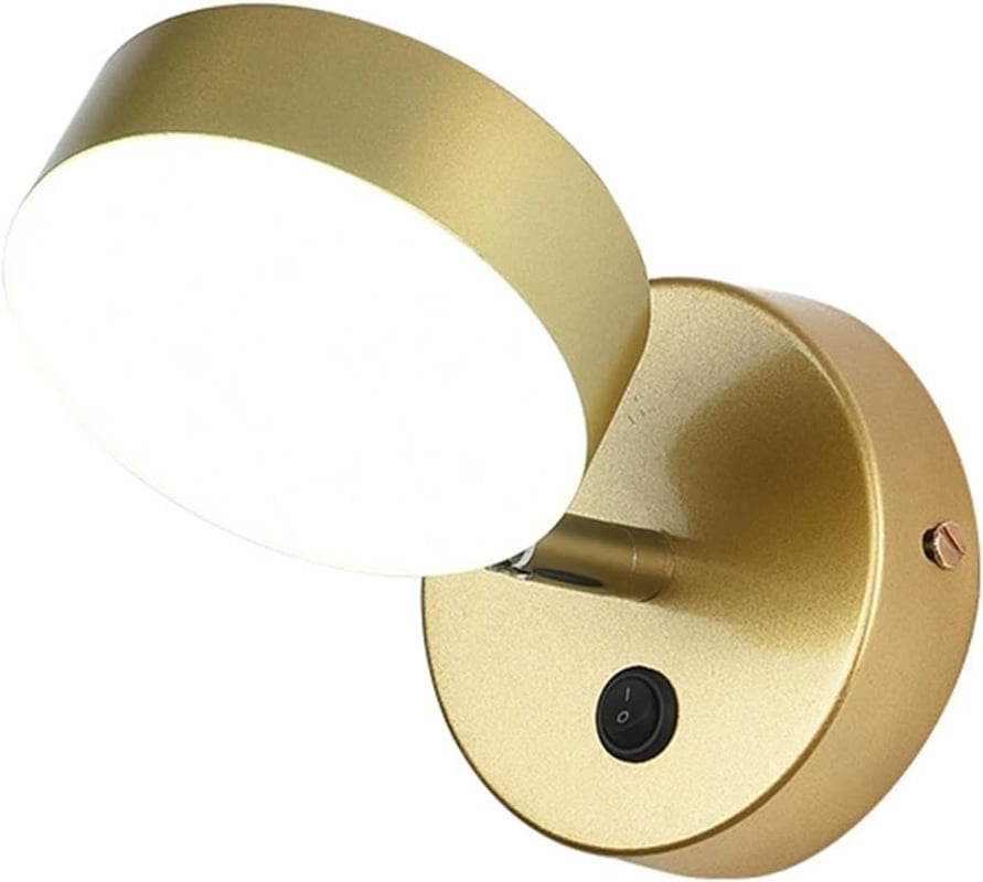 5W LED Kinkiet Wewnętrzny Regulowany Kąt Trzy Kolory Nowoczesny Styl do Sypialni i Salonu (Okrągły)