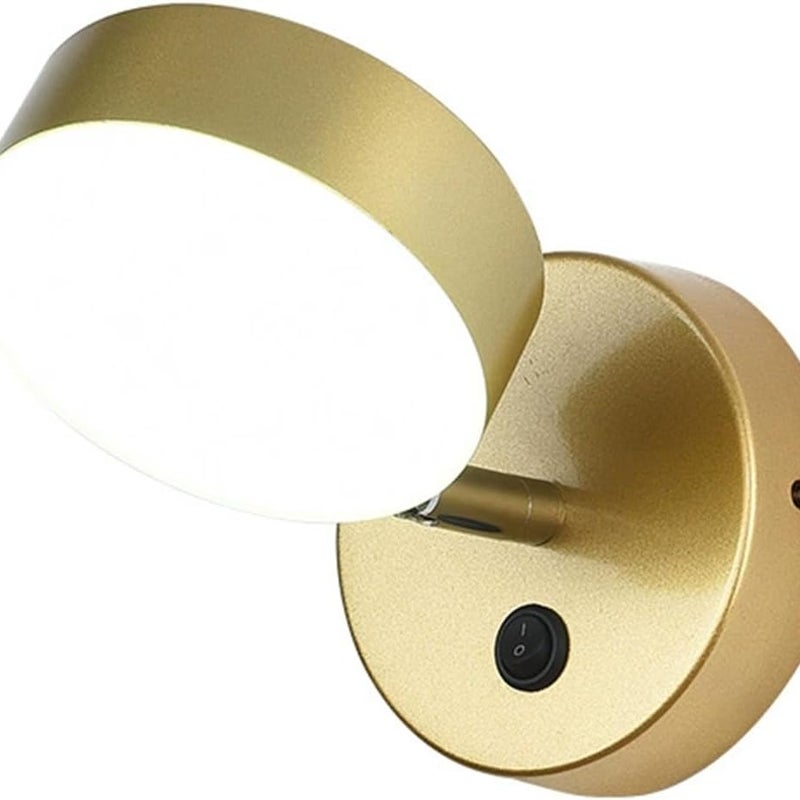 Kinkiet wewnętrzny LED 5W, regulowany kąt świecenia, trzy kolory, nowoczesny styl, do sypialni, salonu (okrągły)