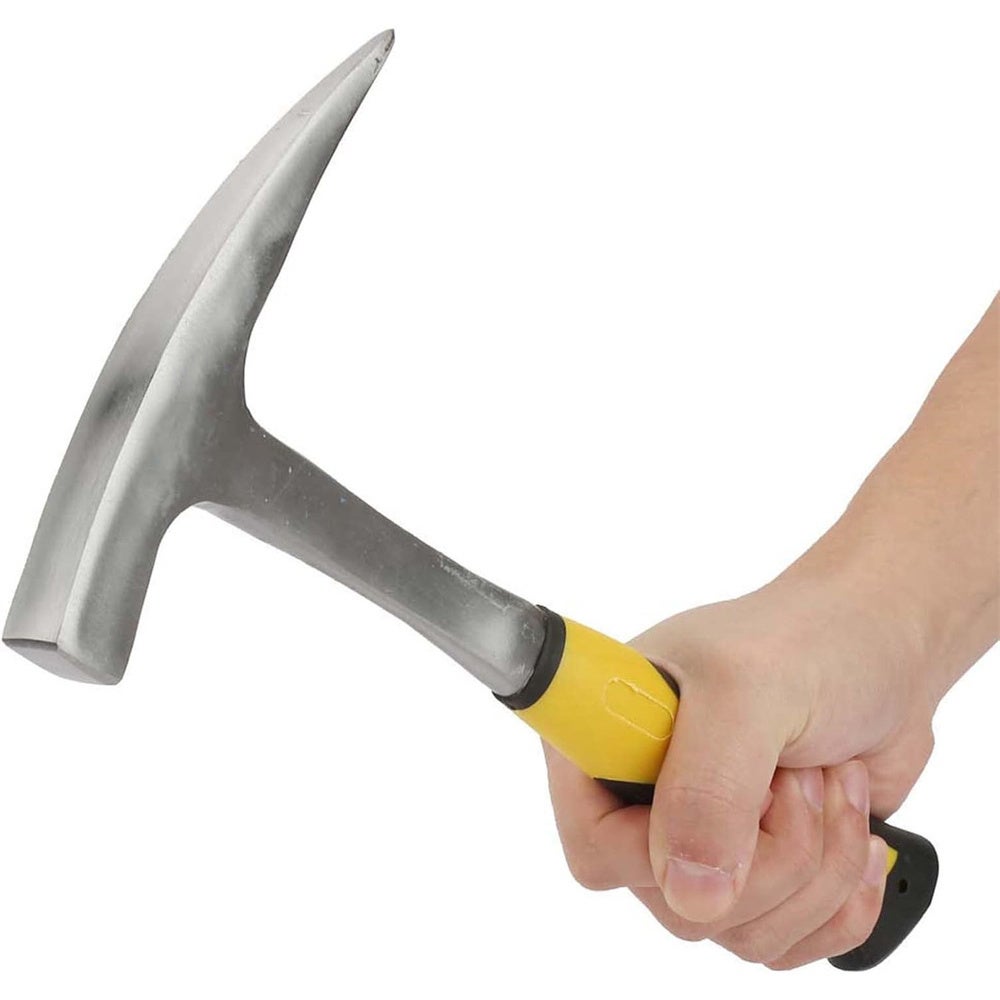 Martillo De Geólogo Con Forma De Pico De Pato – Acero Al Carbono De 906g, Mango De Goma Antideslizante Para Arqueología Y Construcción