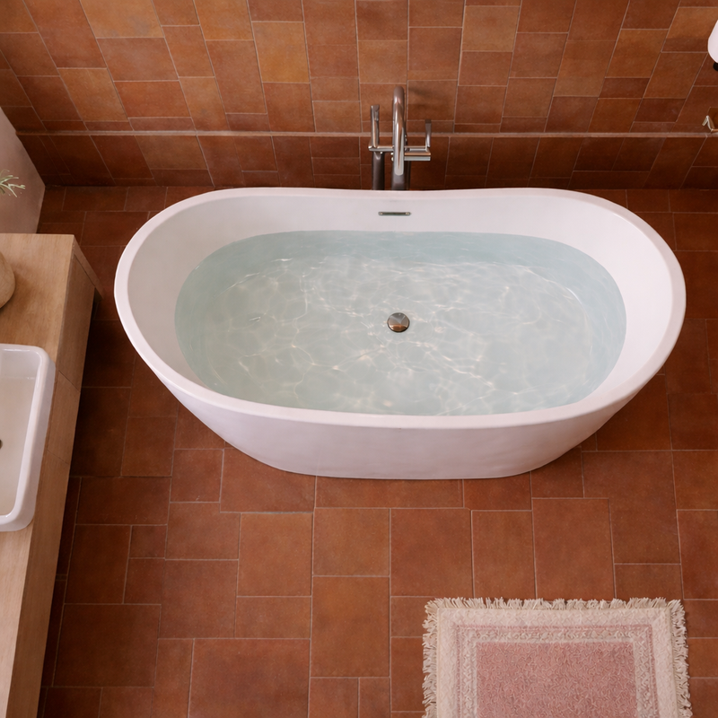 Baignoire îlot avec vidage – 170 x 75 cm – Blanc brillant – FIORELLA - 4