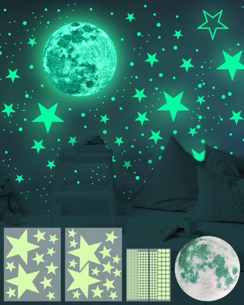 Pegatinas luminosas, 435 unidades de estrellas fosforescentes - Pegatinas fluorescentes para decorar el techo de la habitación infantil