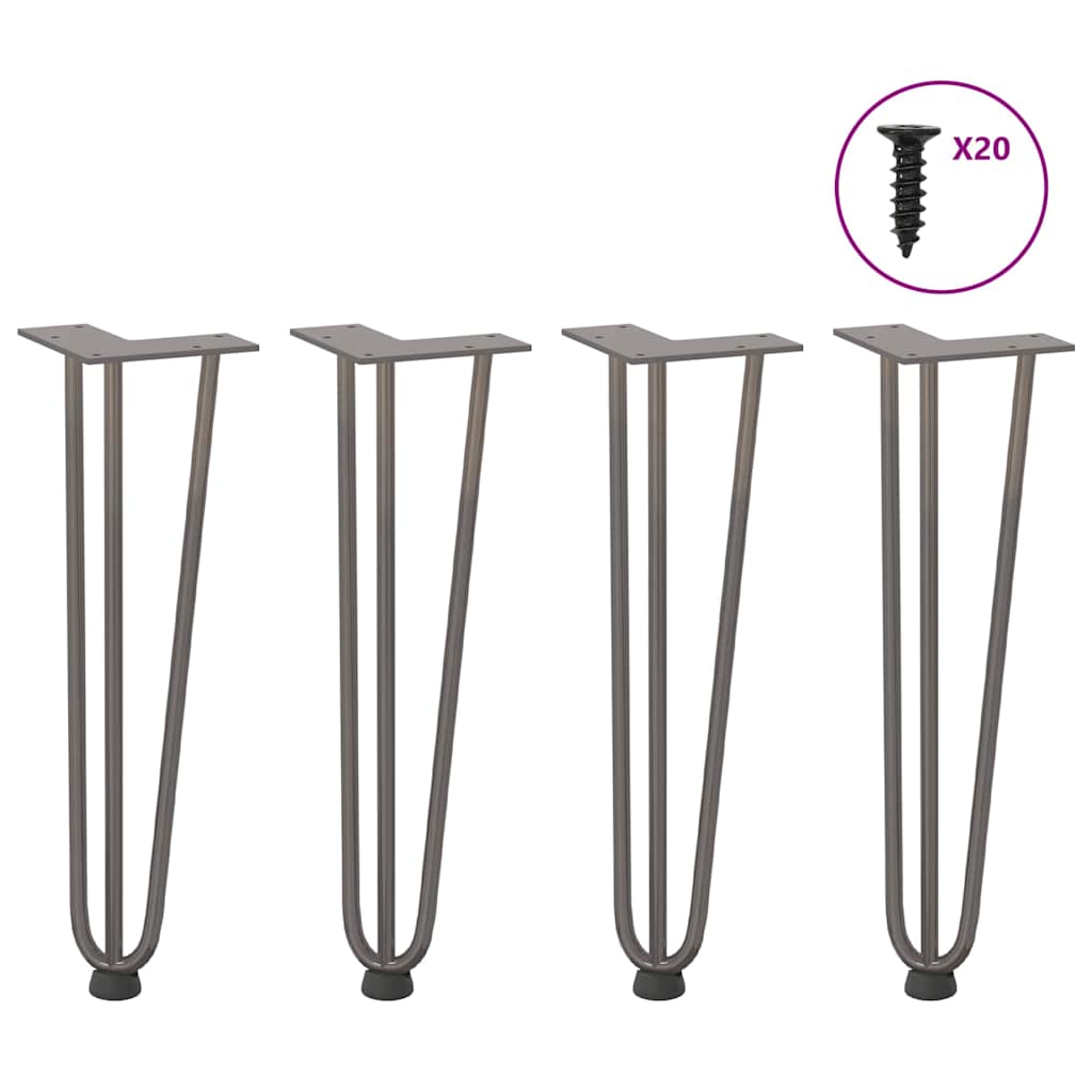 Nogi do stolika kawowego 4 szt. Naturalna stal 42 cm Solidna stal vidaXL