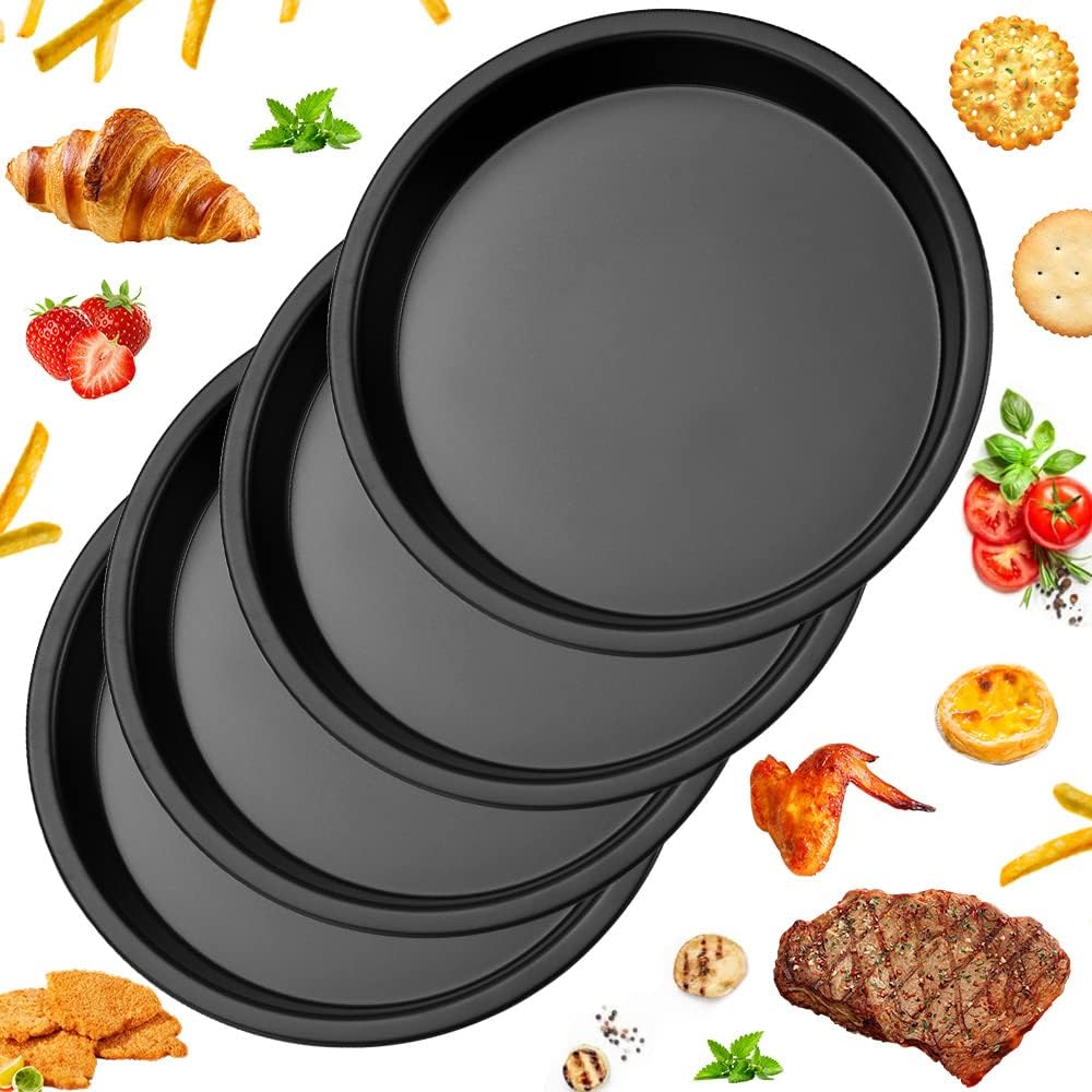 Zestaw 4 foremek do tarty o średnicy 16,5 cm, forma do quiche, okrągła forma do tarty ze stali węglowej, forma do pieczenia w piekarniku z powłoką nie