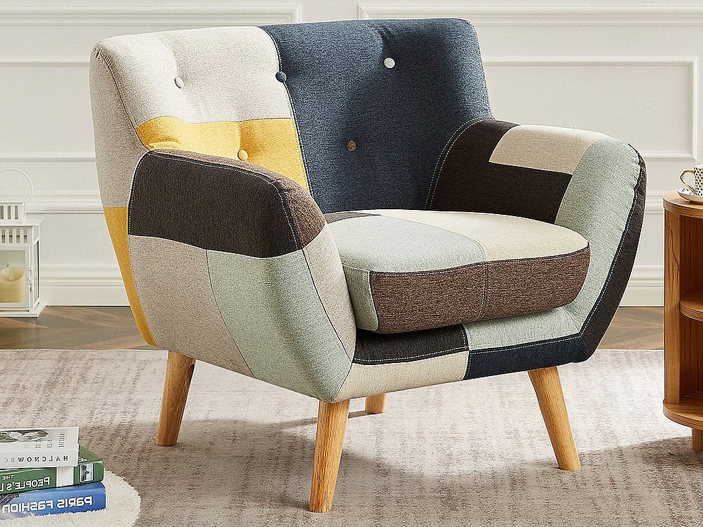 Fotel z tkaniny patchwork SERTI II