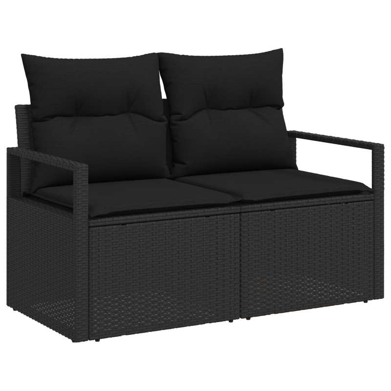 Conjunto de Sofás de Jardim Modular de 6 Peças com Almofadas Confortáveis em Rattan Sintético - 2