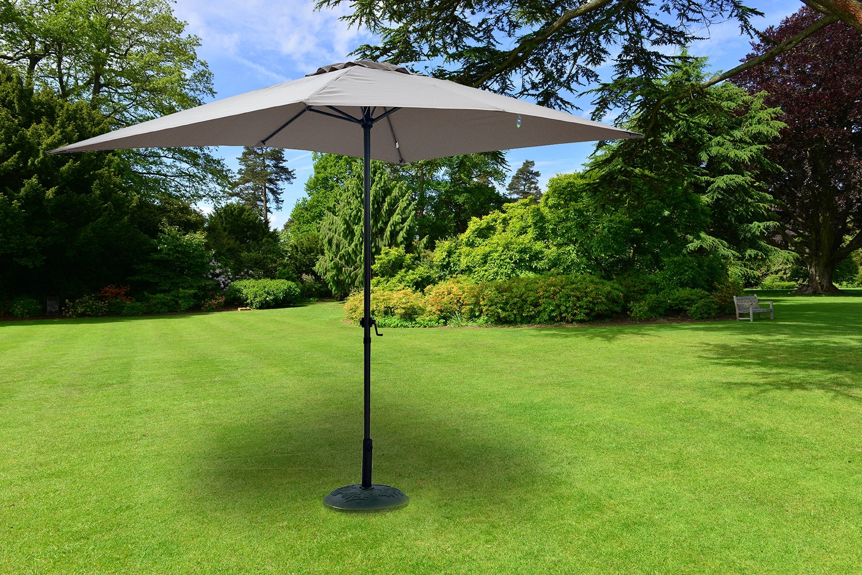 Ombrellone Da Giardino 2.7m Con Manovella E Inclinazione - Baldacchino Poliestere UPF 50+, Asta In Alluminio