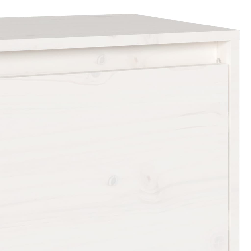 Meuble TV Blanc 140x35x40 cm Bois de pin massif vidaXL - 8
