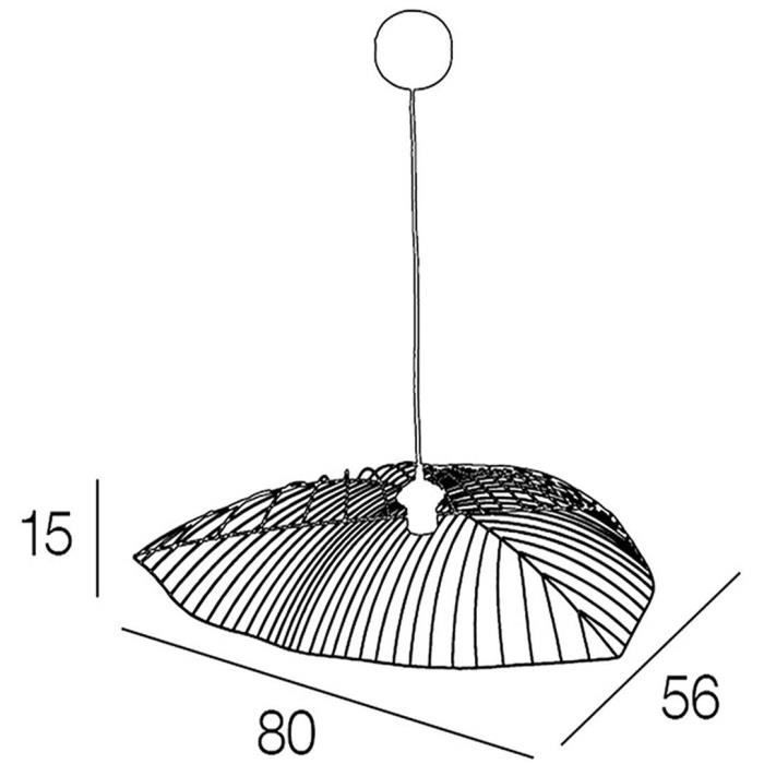 COREP Suspension en métal Leaf - H 15 cm - E 27 - 60 W - Noir mat - 4