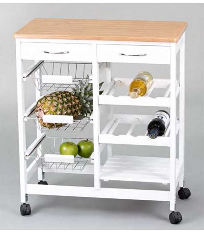 Kitcloset Carro Para Cocina Con Ruedas Y Almacenamiento Práctico Blanco , Leroy Merlin