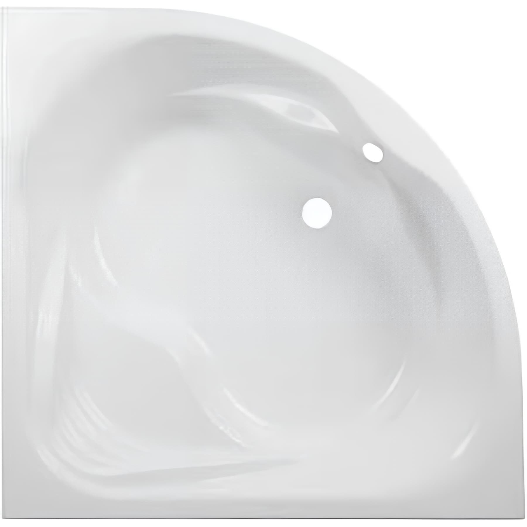 Baignoire d'angle 140x140 acrylique haute densité SANINDUSA Agres blanche livrée avec pieds réglables (tablier non inclus) - 2