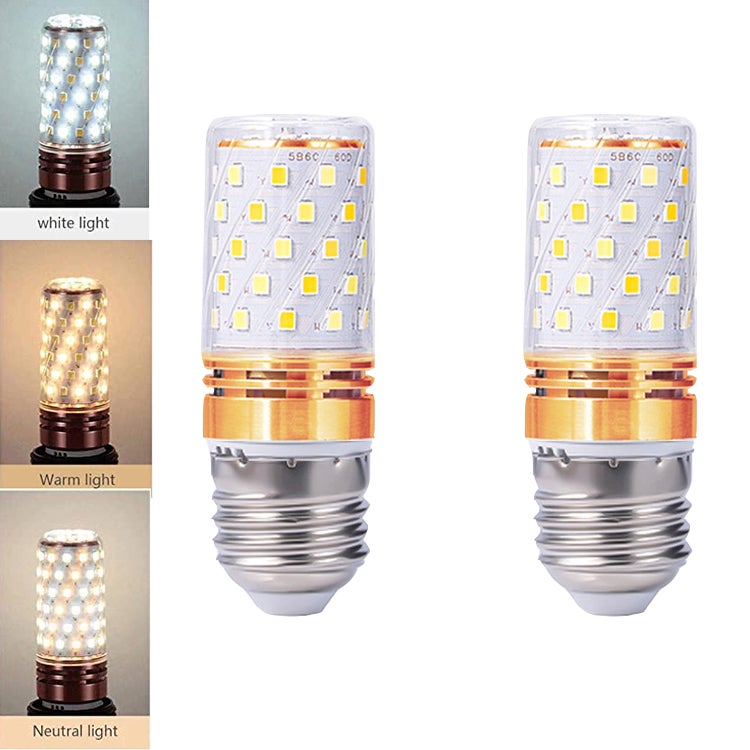 2 SZT. Żarówka E27LED, żarówka ściemnialna 16W, 3 regulowane temperatury barwowe 3000-6000K, 1600LM, energooszczędna (złota)