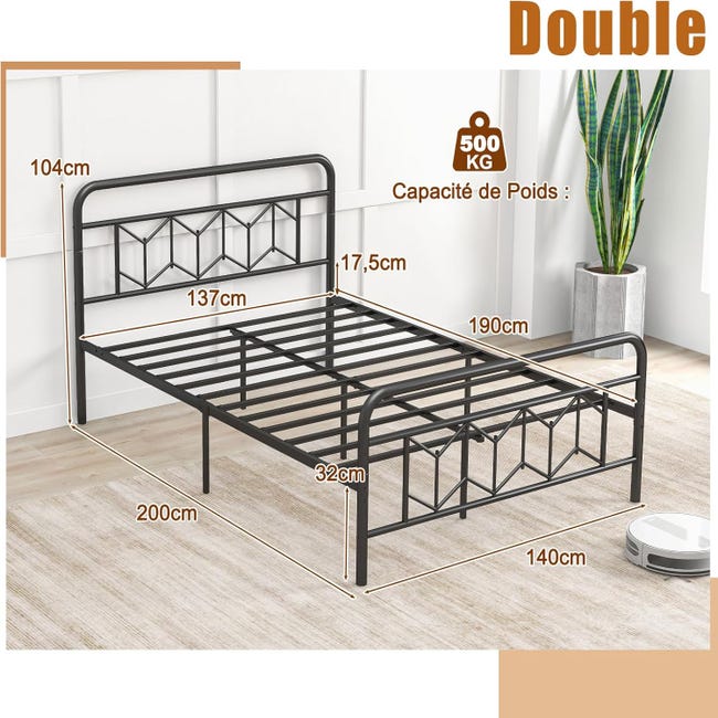 Rete Letto Matrimoniale XL In Acciaio 35,6 Cm - Piattaforma Resistente Con Testiera E Pediera - Senza Rumore, Senza Molle, 800 Libbre