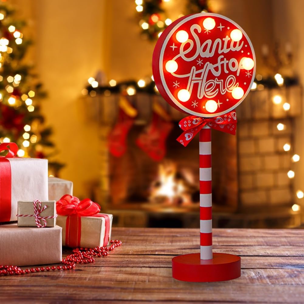 Panneau de lampadaire de Noël, décoration de Noël avec lumière LED, lumières décoratives de Noël, cadeaux de Noël - 3