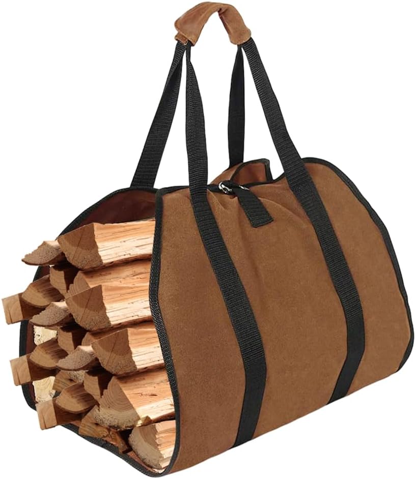Torba na drewno opałowe, składana, wodoodporna torba na drewno opałowe z solidnymi uchwytami, 98 x 46 cm