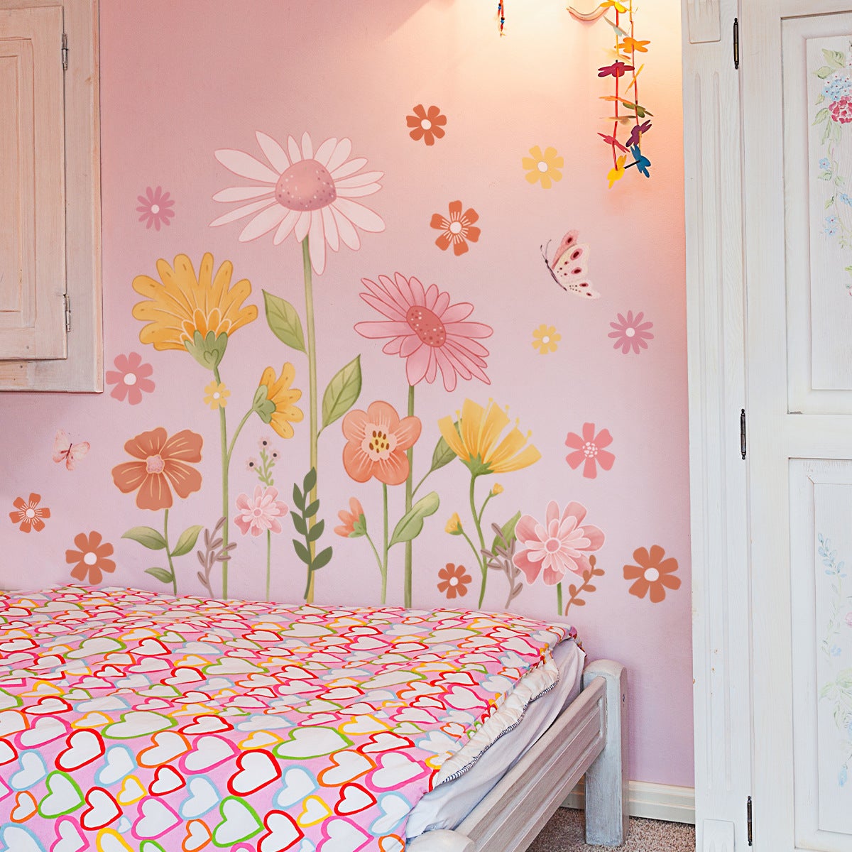 Stickers muraux bohèmes marguerites et fleurs sauvages - Décoration murale pour chambre de , chambre de bébé, chambre d'enfant - 3