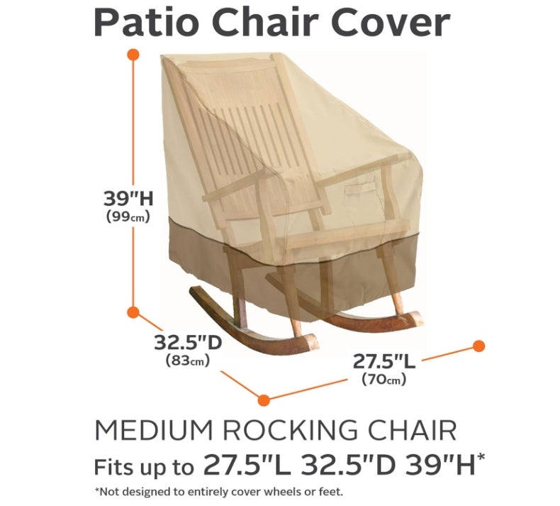 Housse imperméable pour fauteuil à bascule de 27,5 pouces, housses pour meubles de jardin - 2