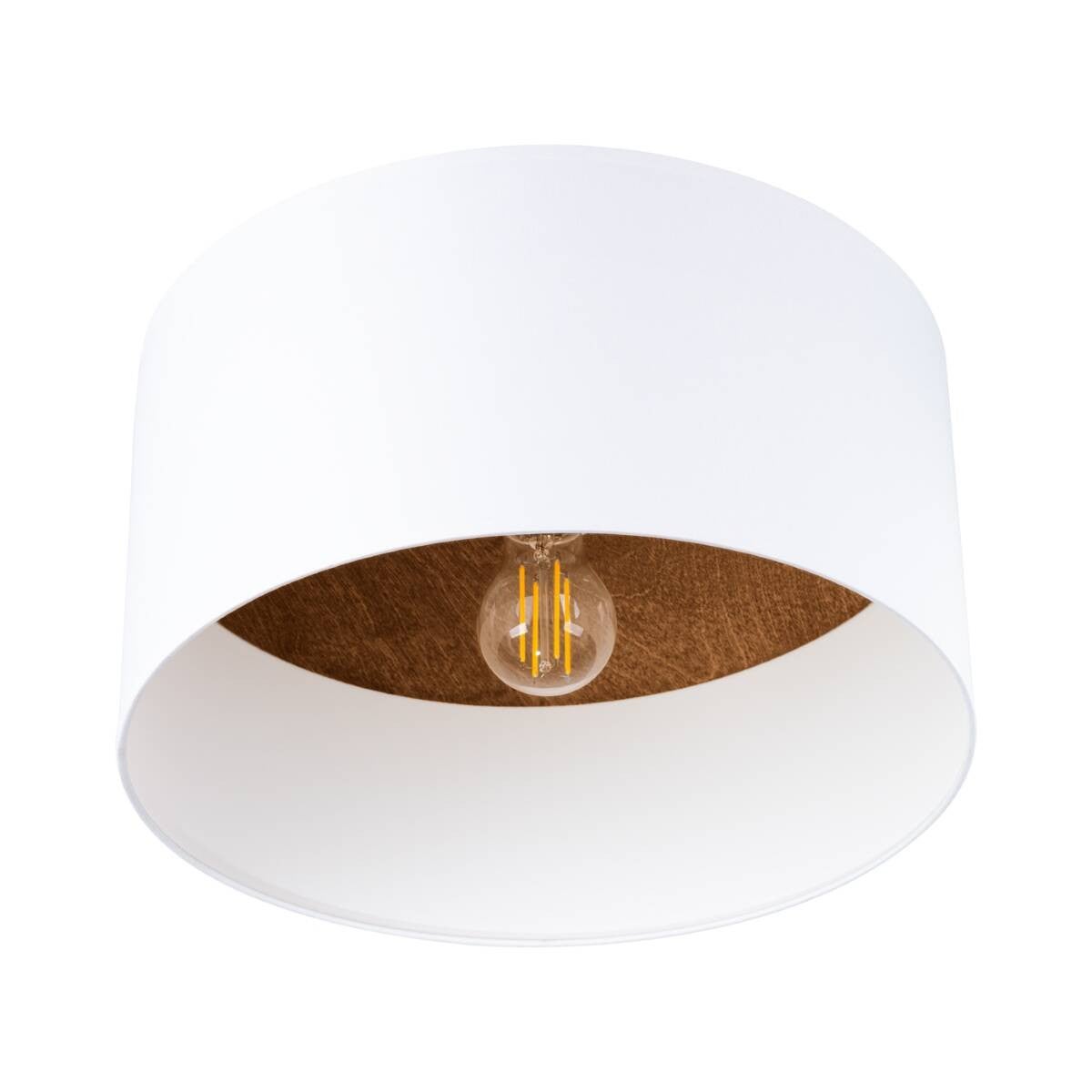 Plafon Telesto okrągły biały ciemny brąz 1xE27x15W wym: 20 x 35 cm IP20 tkanina Sollux Lighting
