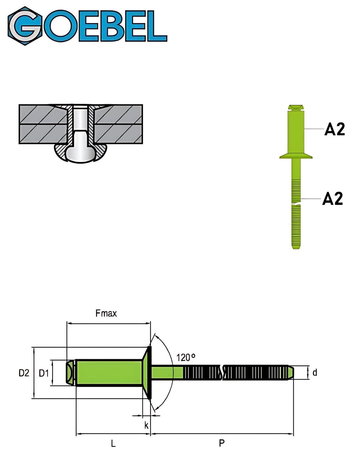 1000 Rivetti A Testa Svasata Acciaio Inox A2 (V2A) 3,0 X 12,0 Mm Rivetti Ciechi Rivetti A Strappo STANDARD GOEBEL | Leroy Merlin - Foto 4