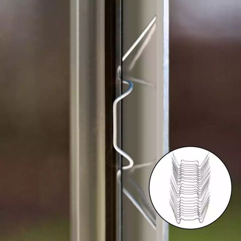 100 Pcs Clips de fixation pour vitre de verre à effet de serre en acier inoxydable avec 50 clips de fil W et 50 clips de chevauchement en Z - 5