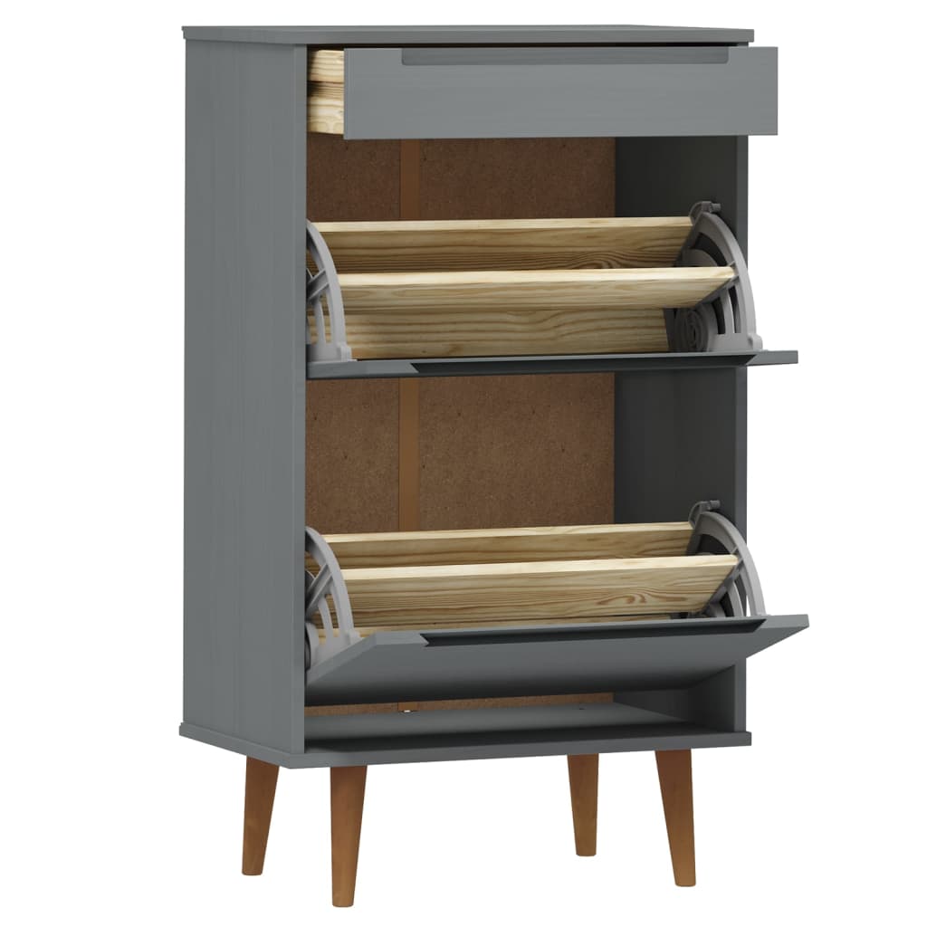 Maison Exclusive - Armoire à chaussures MOLDE Gris 59,5x35x103 cm Bois de pin - 5