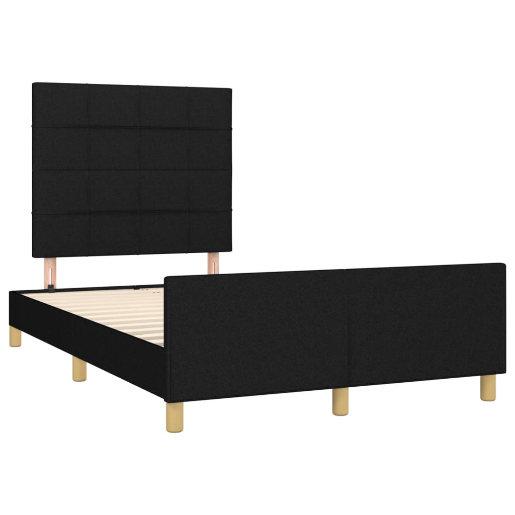 Cadre de lit sans matelas noir 120 x 190 cm en tissu - 3