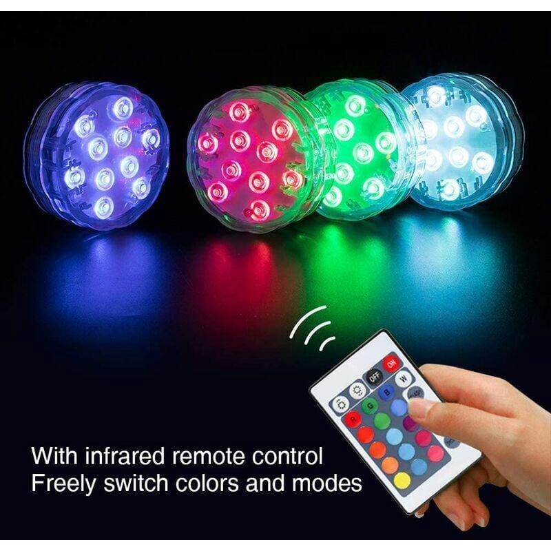 Lampe LED Submersible IP68 Avec Thermomètre - RGB, Télécommande - Pour Piscine, Aquarium, Fête