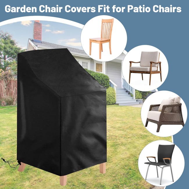 Housse De Protection Pour Chaise De Jardin Empilable - Tissu Oxford 210D Imperméable - Taille ~65x65x120 Cm