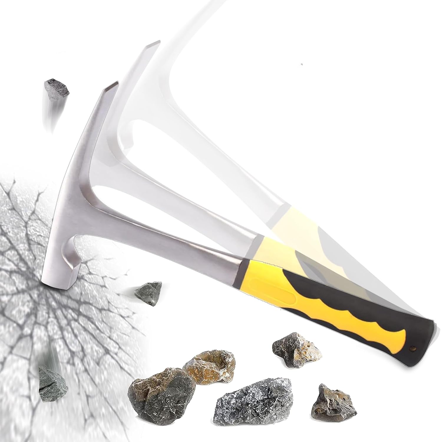 Młotek geologiczny Schneespitze, młotek, narzędzia geologiczne, młotek wielofunkcyjny do narzędzi geologicznych, młotek górniczy z płaską głowicą