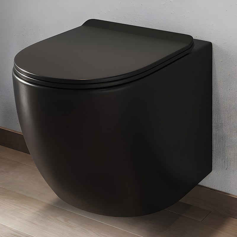 Toaleta WC podwieszana czarna z nauki bez kołnierza – JAVOINE