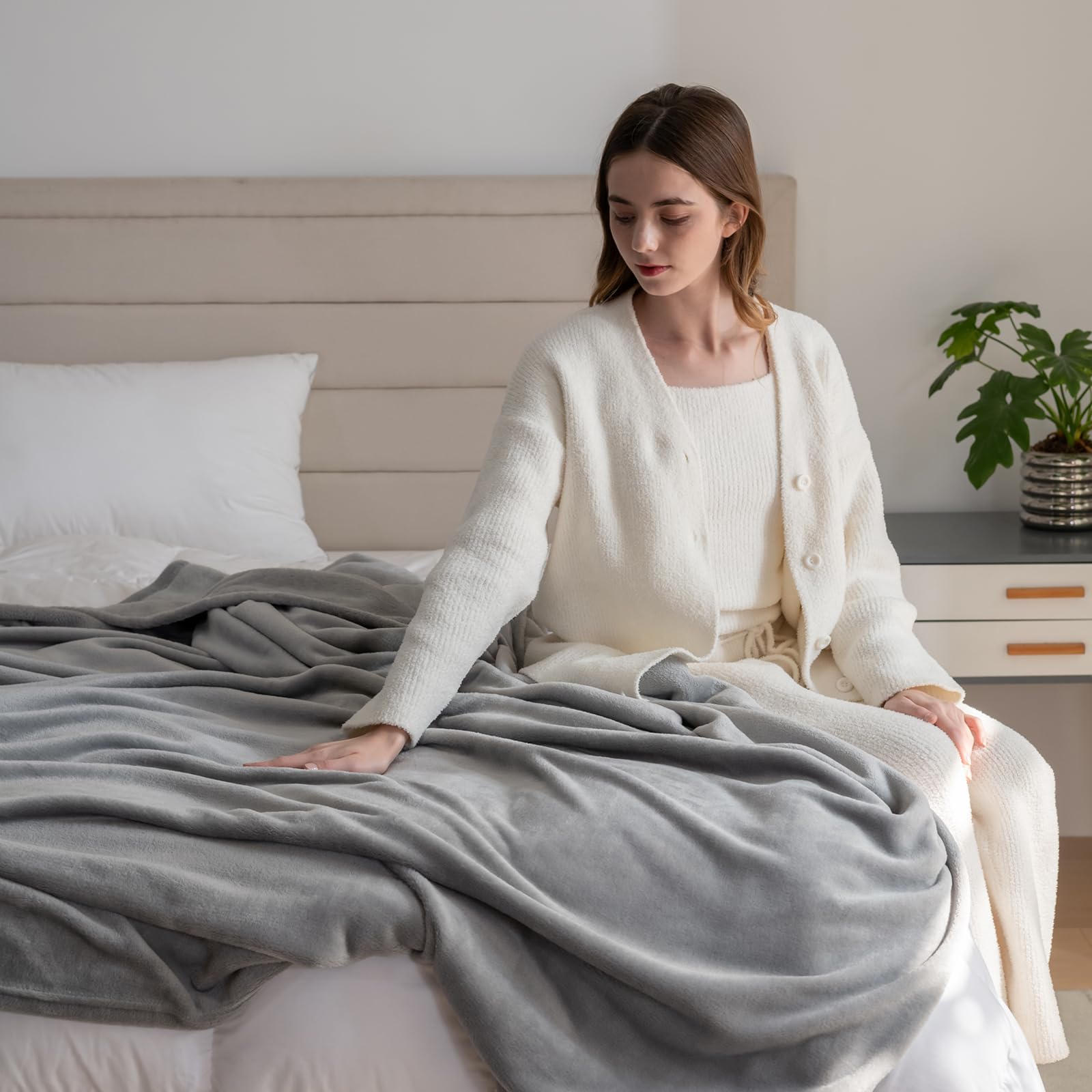 Good Nite Morbida coperta in pile, 230 x 270 cm, coperta per divano, morbida e grande, coperta per adulti, coperta calda, lavabile in lavatrice, color - 6