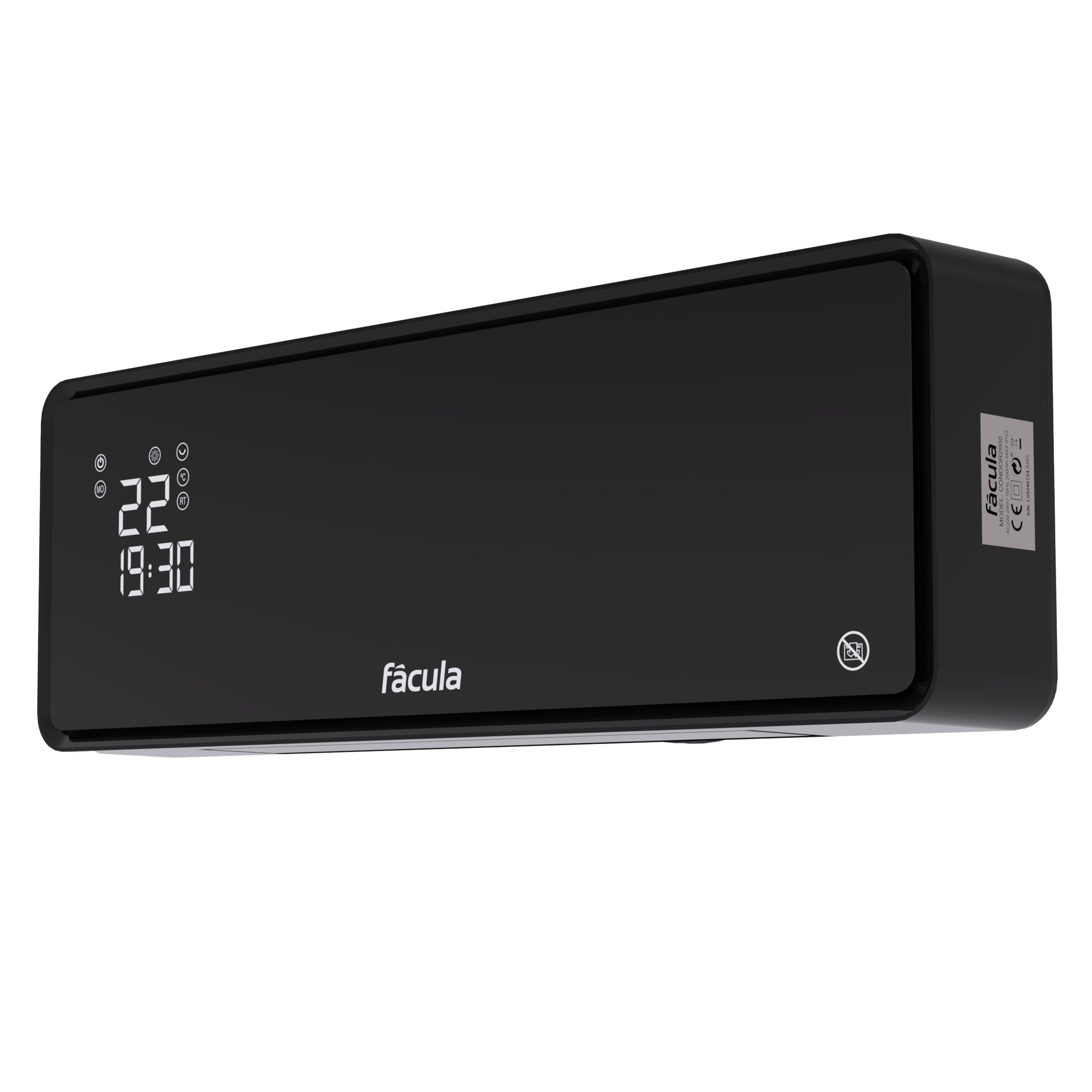 Fácula - Split Cerámico Programable Cóndor 1000/2000w | Calefacción+Ventilación | Temporizador 24h | Bloqueo teclado - 5