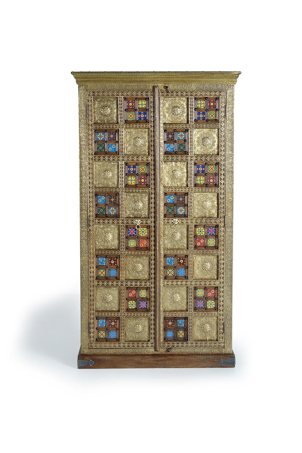 Szafa z drewna akacjowego, 100 cm, styl rękodzielniczy, etniczny, 180x100x40 GYC