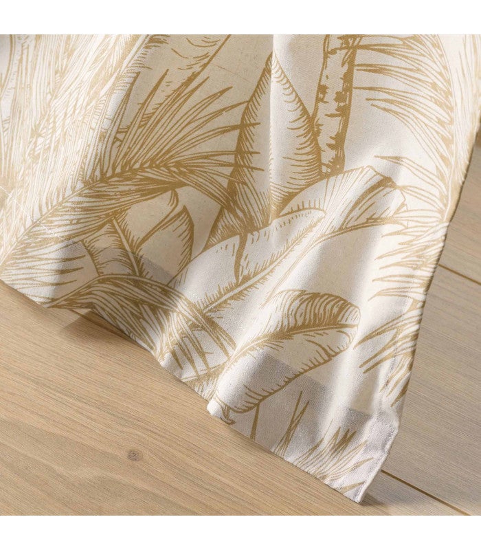 Rideau à oeillets motifs palmiers doré - 140x240cm - Doré - 3
