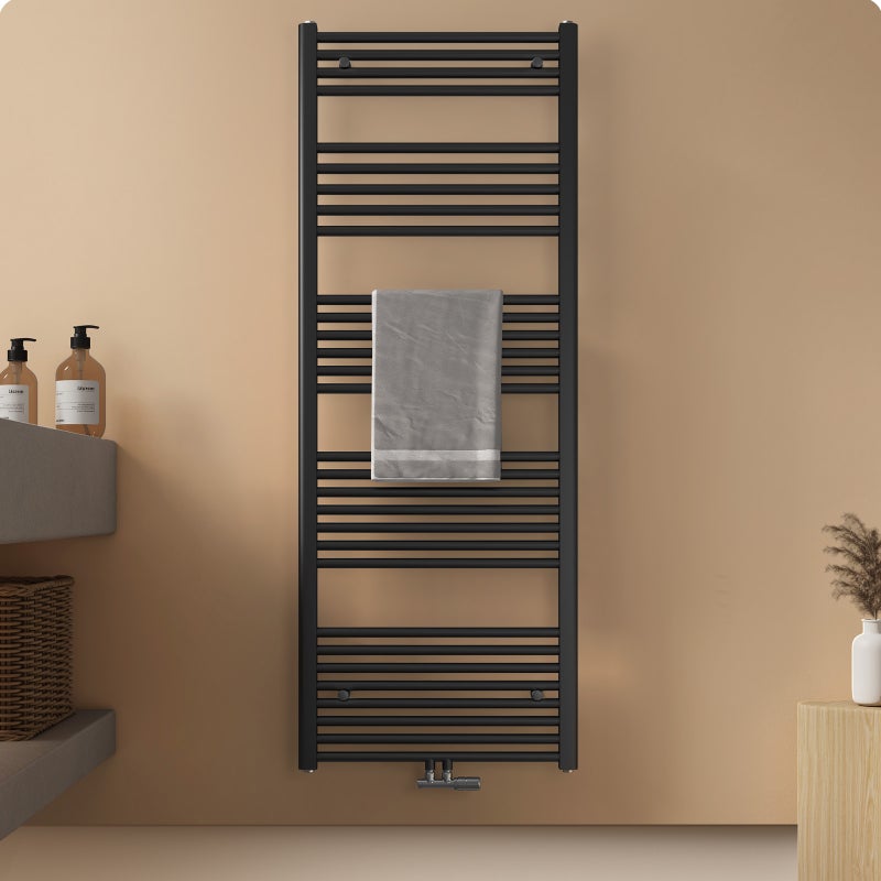 EMKE Grzejnik Łazienkowy 761W, 160x60 cm, 6 bar, do 7 m² – Antracytowy