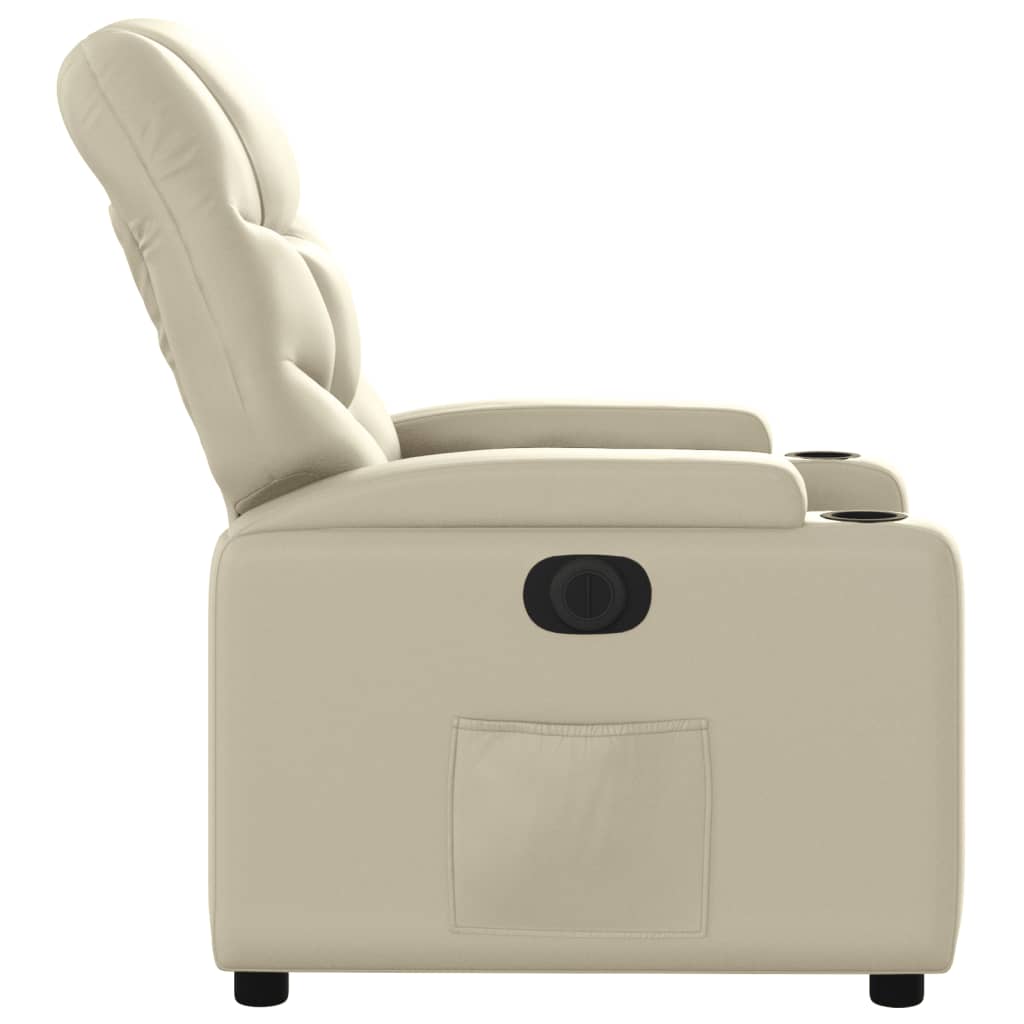 Fauteuil inclinable électrique Crème Similicuir - COMFORTXL - 9