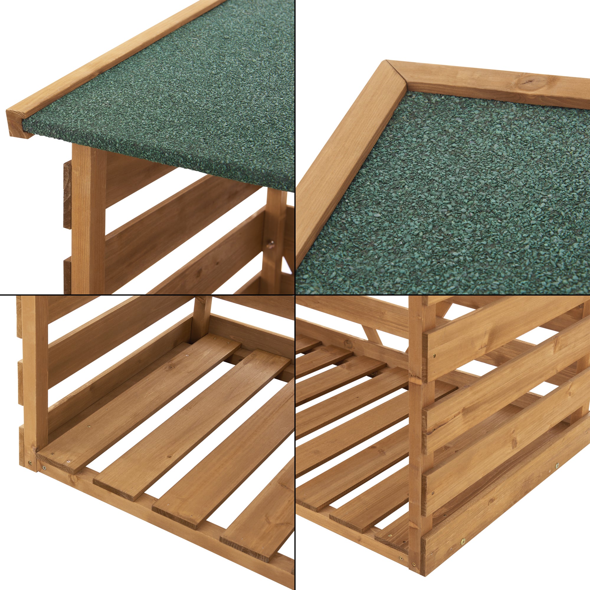 Abri-bûches couvert sapin 123 x 116 x 64 cm [en.casa] - 7