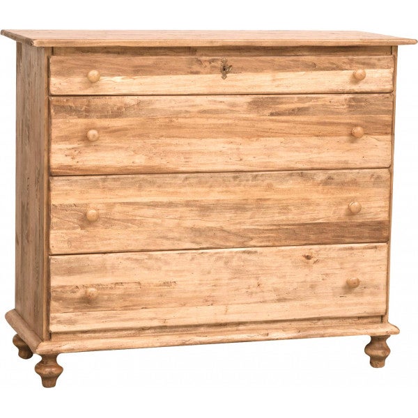 Commode style rustique en bois massif de tilleul finition naturelle ...
