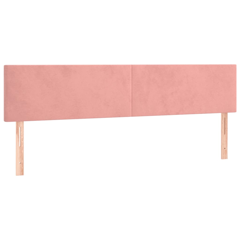 Cabecero con LED，Cabecero de cama，Panel de Cabecera de terciopelo rosa 160x5x78/88 cm CFW511470 - 4