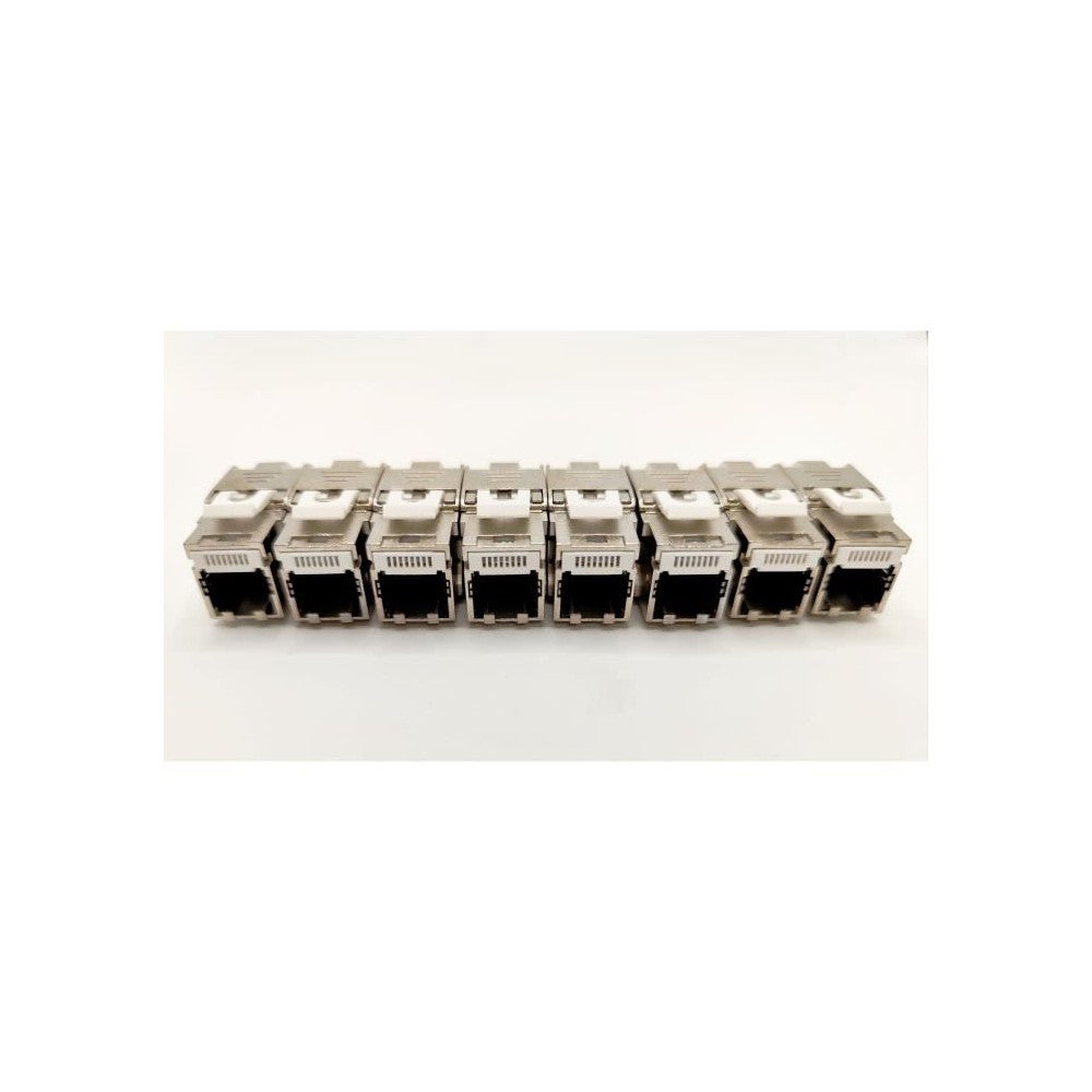 Pack de 8 noyaux keystone RJ45 Cat.6a - LINEAIRE - PRC624AK8 - 2 avec façades colorées - 2