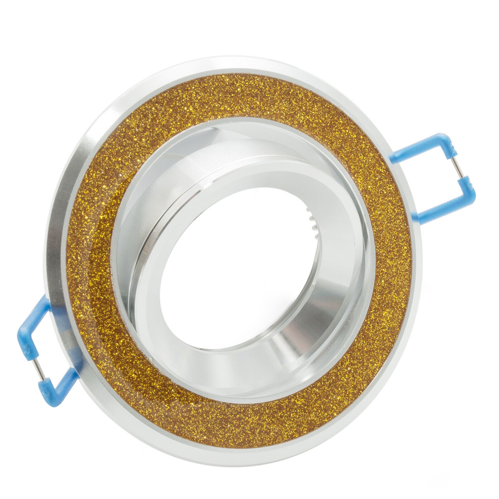 Spot rond paillettes or encastré LED 8W GU10 lumière salon studio boutique 7cm LIGHT 3000K - 3