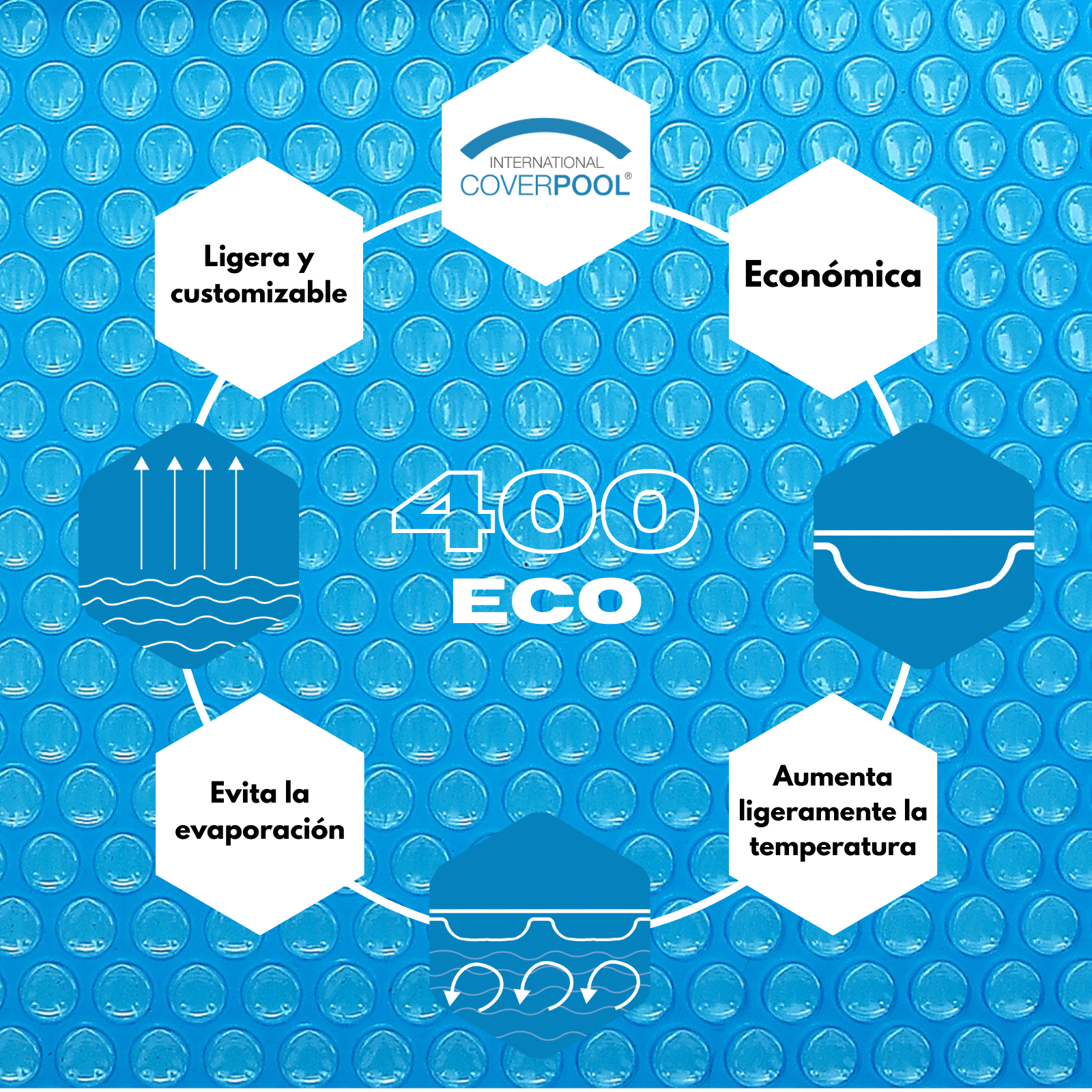 Bâche thermique 400 microns ECO de 3 x 3m avec renfort autour du contour - 3