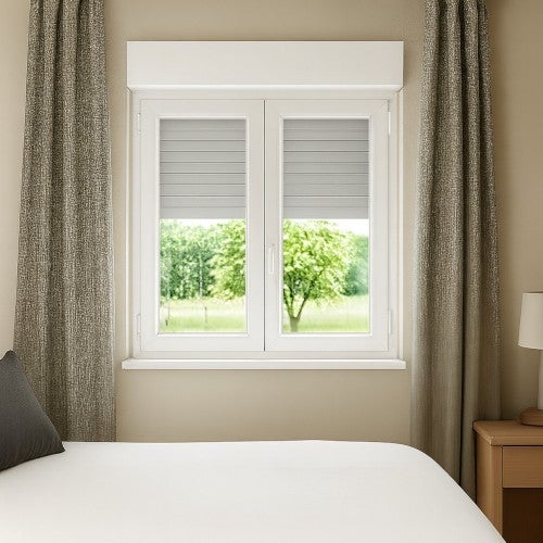 Fenêtre PVC 2 vantaux oscillo-battant avec volet roulant électrique H 75 x L 120 cm pour pose en neuf - 3
