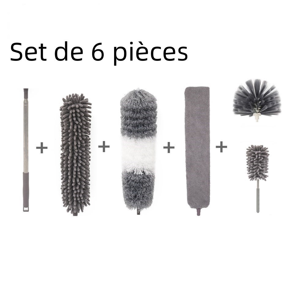 Kit di piumini in microfibra e ciniglia per la polvere, scopa di