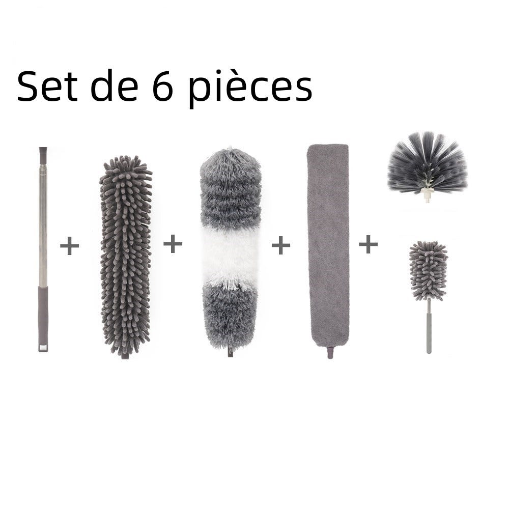 Kit di piumini in microfibra e ciniglia per la polvere, scopa di