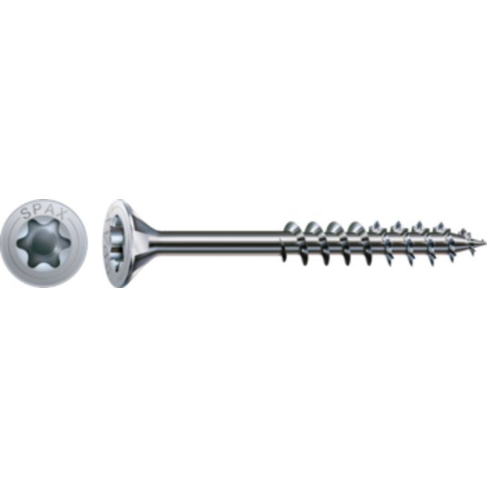 Spax T-STAR plus 0/1050/1/ 5,0/100/01 - Vite universale con testa svasata, 4CUT, filettatura parziale, lucida zincata tramite galvanizzazione, Zincato